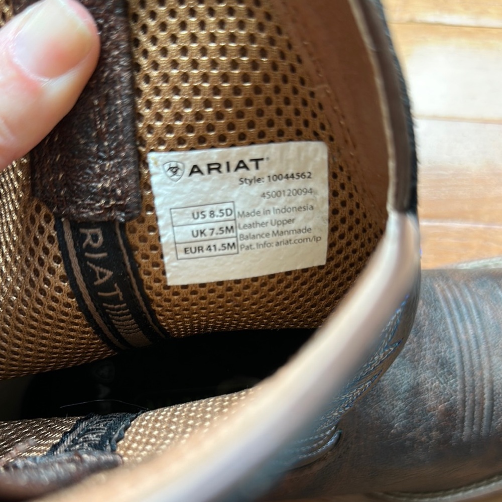 Ariat Brown and Blue Western Cowboy Boots cowboy arena leather boots 8.5 - Picture 7 of 12